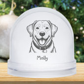 Modern Personalized Lab Dog Christmas Schneekugeln