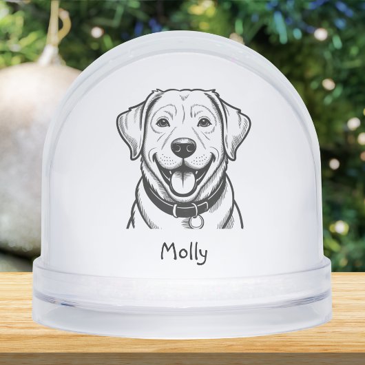 Modern Personalized Lab Dog Christmas Schneekugeln