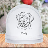 Modern Personalized Lab Dog Christmas Schneekugeln