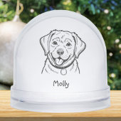 Modern Personalized Lab Dog Christmas Schneekugeln