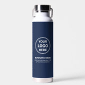 Modern Personalized Logo Navy Blue Business Trinkflasche (Vorne)