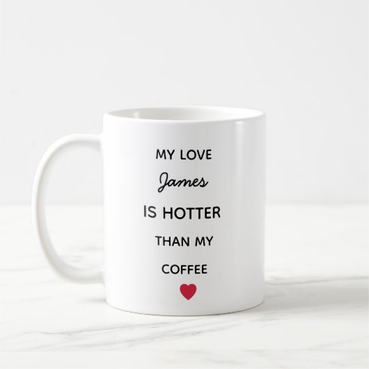 Modern Personalized Love Coffee Mug Kaffeetasse (Links)
