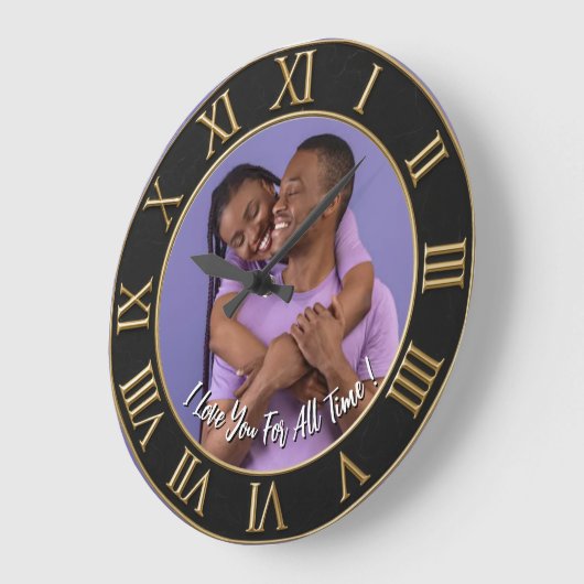 Modern Personalized Love Message Gift Custom Photo Große Wanduhr (Winkel)