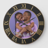 Modern Personalized Love Message Gift Custom Photo Große Wanduhr (Vorderseite)