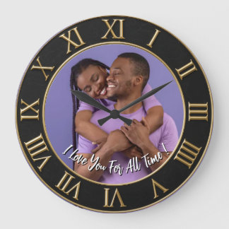 Modern Personalized Love Message Gift Custom Photo Große Wanduhr