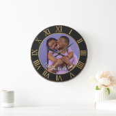 Modern Personalized Love Message Gift Custom Photo Große Wanduhr (Zuhause)