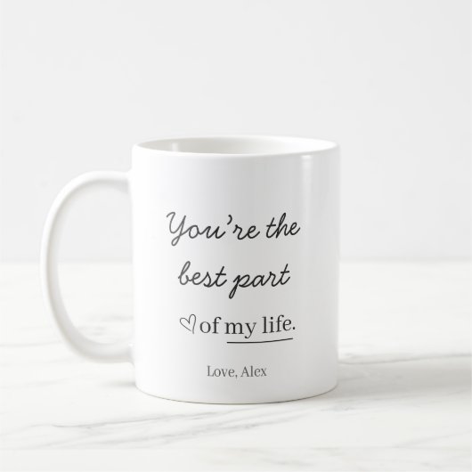 Modern Personalized Love Mug Kaffeetasse (Links)