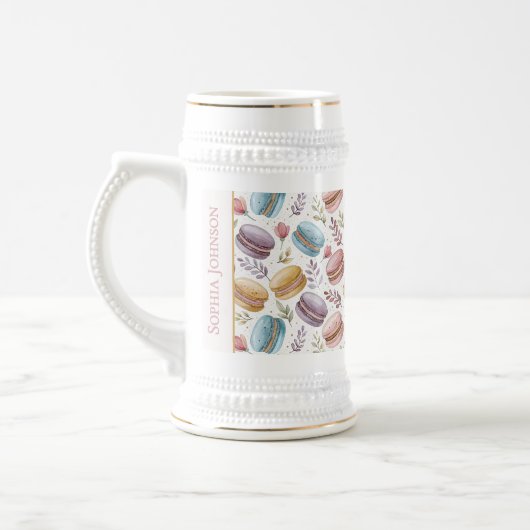 Modern Personalized Macaron Desserts Bierglas (Links)