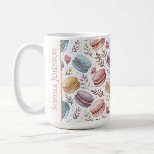 Modern Personalized Macaron Desserts Kaffeetasse (Links)