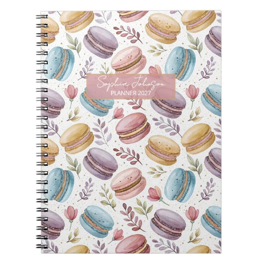 Modern Personalized Macaron Desserts Notizblock (Vorderseite)