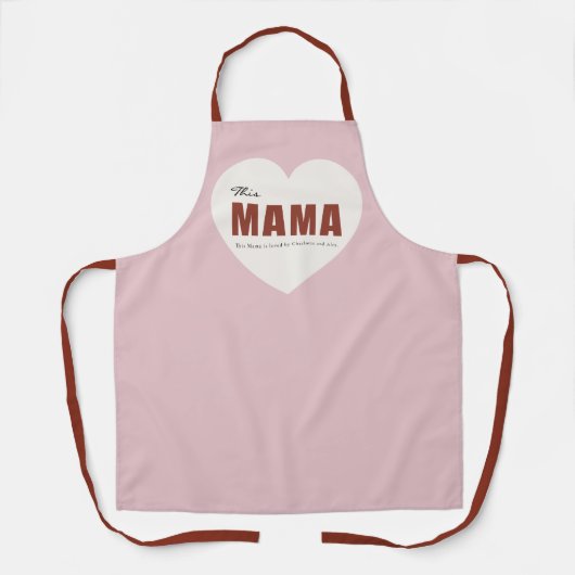 Modern Personalized Mama Heart Apron Schürze (Vorderseite)