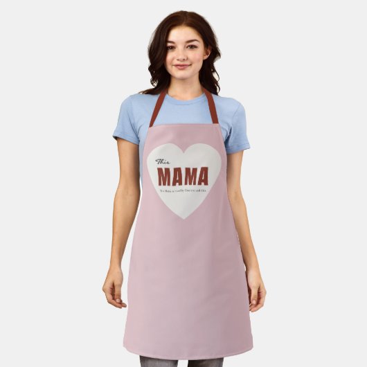 Modern Personalized Mama Heart Apron Schürze (Getragen)