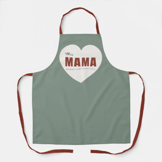 Modern Personalized Mama Heart Apron Schürze (Vorderseite)