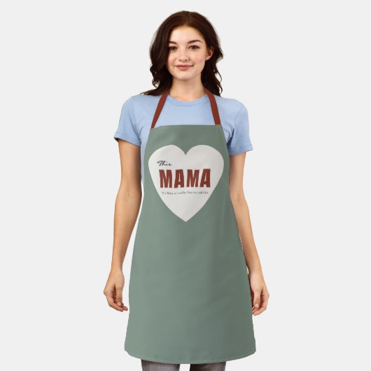 Modern Personalized Mama Heart Apron Schürze (Getragen)