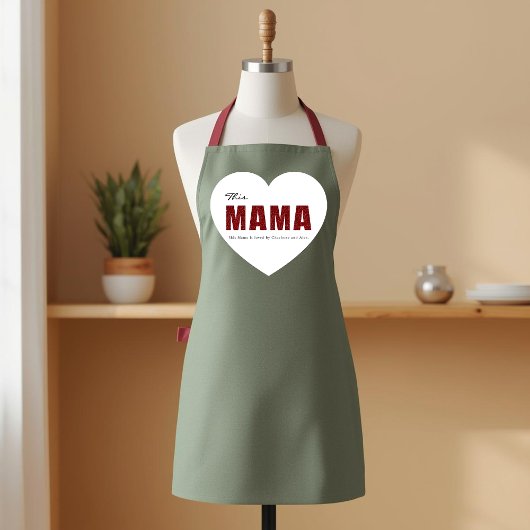 Modern Personalized Mama Heart Apron Schürze