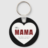 Modern Personalized Mama Heart Keychain Schlüsselanhänger (Rückseite)