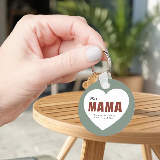 Modern Personalized Mama Heart Keychain Schlüsselanhänger