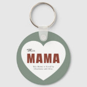 Modern Personalized Mama Heart Keychain Schlüsselanhänger (Vorderseite)