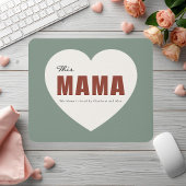 Modern Personalized Mama Heart Mouse Pad Mousepad