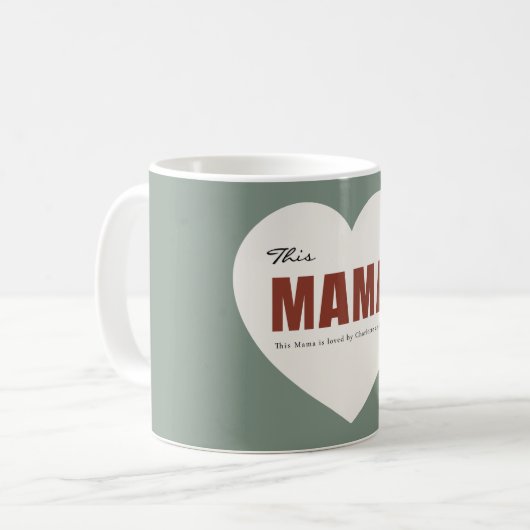 Modern Personalized Mama Heart Mug Kaffeetasse (Vorderseite Links)