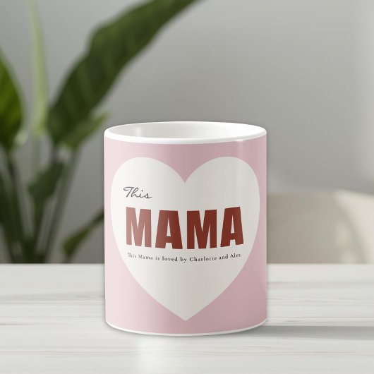 Modern Personalized Mama Heart Mug Kaffeetasse