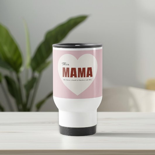 Modern Personalized Mama Heart Travel Mug Reisebecher