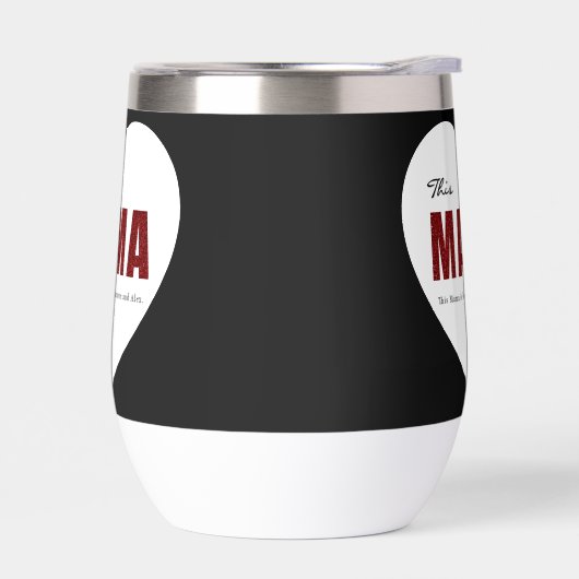 Modern Personalized Mama Heart Water Bottle (Links)