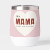 Modern Personalized Mama Heart Water Bottle (Rückseite)