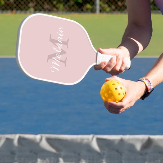 Modern Personalized Monogram Script Pickleball Schläger (InSitu)