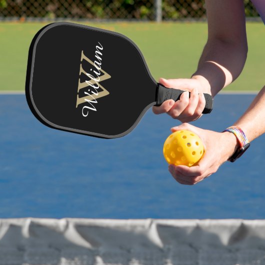 Modern Personalized Monogram Script Pickleball Schläger (InSitu)