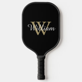 Modern Personalized Monogram Script Pickleball Schläger