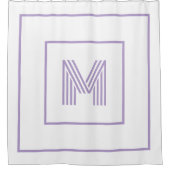  Modern Personalized Monogram white purple Duschvorhang (Vorderseite)