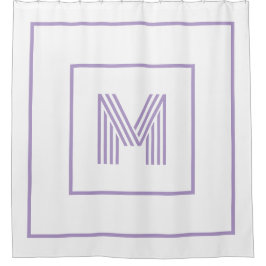  Modern Personalized Monogram white purple Duschvorhang