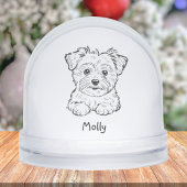 Modern Personalized Morkie Dog Christmas Schneekugeln