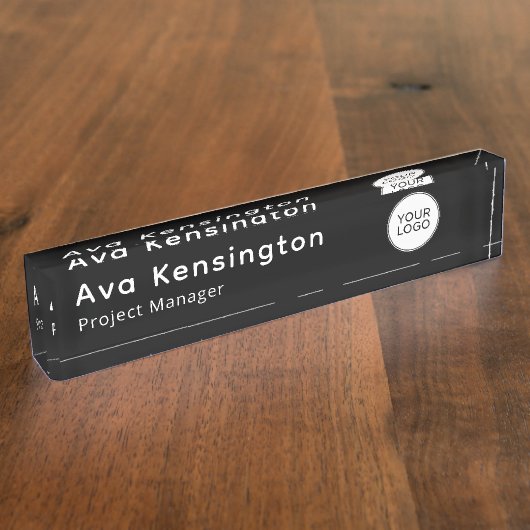 Modern Personalized Name Plate with Logo Namensplakette (Seite)
