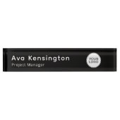 Modern Personalized Name Plate with Logo Namensplakette (Vorderseite)