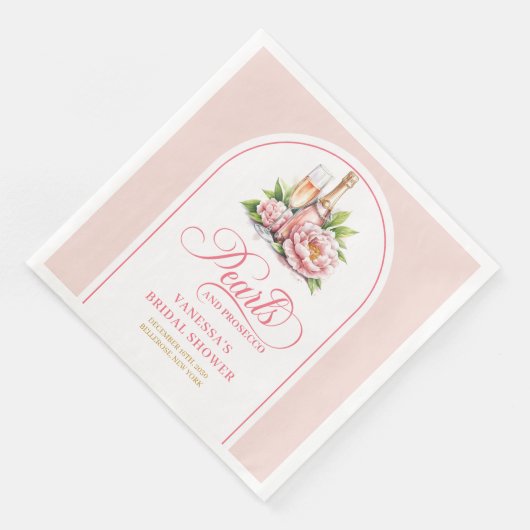 Modern personalized napkins blush and gold tones serviette (Ecke)