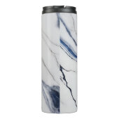 Modern Personalized Off-White Blue Marble  Thermosbecher (Rückseite)