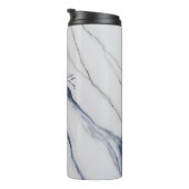 Modern Personalized Off-White Blue Marble  Thermosbecher (Nach rechts gedreht)