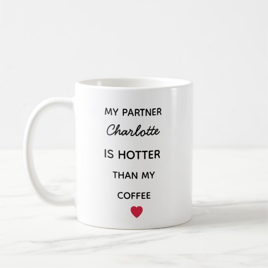 Modern Personalized Partner Coffee Mug Kaffeetasse (Links)