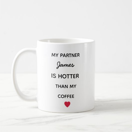 Modern Personalized Partner Coffee Mug Kaffeetasse (Links)