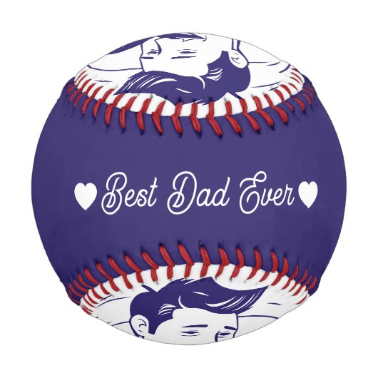 Modern Personalized Photo And Text on Baseball (Rückseite)