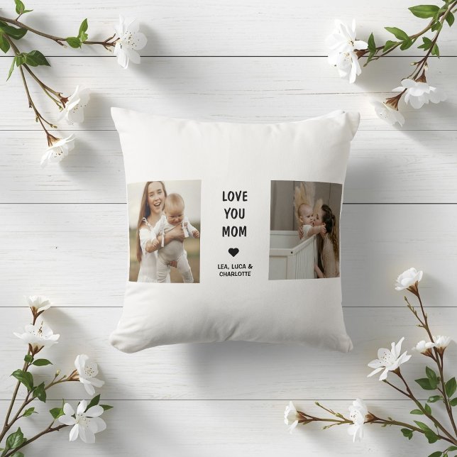 Modern Personalized Photo Pillow for Mom Kissen (Von Creator hochgeladen)