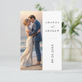 Modern Personalized Photo Wedding Invitation Einladung (Stehend Vorderseite)