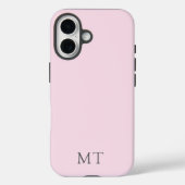 Modern Personalized Pink Grey Initial Monogram Case-Mate iPhone Hülle (Rückseite)