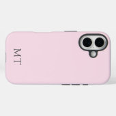 Modern Personalized Pink Grey Initial Monogram Case-Mate iPhone Hülle (Rückseite (Horizontal))