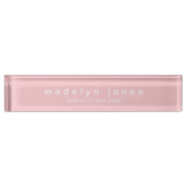 Modern Personalized Pink Namensplakette (Vorderseite)