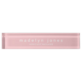 Modern Personalized Pink Namensplakette