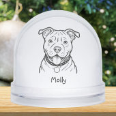 Modern Personalized Pitbull Dog Christmas Schneekugeln