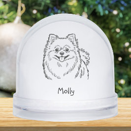Modern Personalized Pomeranian Dog Christmas Schneekugeln